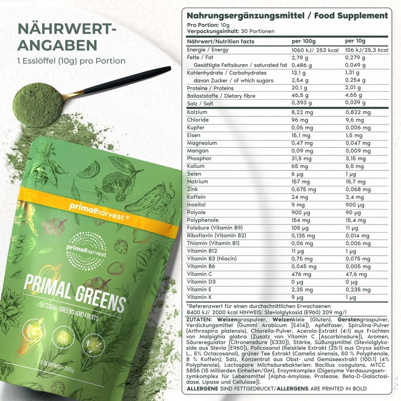 Primal Harvest® Primal Greens Powder (60 Servings) (Original)
