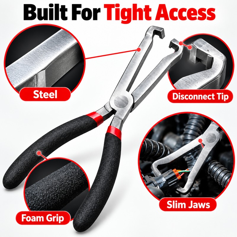 Fuel Line Disconnect Pliers – Automotive Pipe Removal Tool for