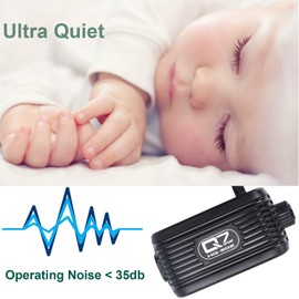 Aquarium Air Pump, Ultra Silent Fish Tank Air Pump with Dual Outlet Air Valve, Adjustable Oxygen Air Pump Fish Tank Bubbler with Accessories Check Valves Air Stones Silicone Tube up to 80 Gallon Tank