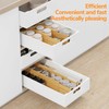 BAMEOS 4" High Drawer Dividers Bamboo Separators Organization Expandable Organizers