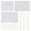 KISSITTY 3Pcs Resin Earring Mold Set Alphabet Number Silicone Molds
