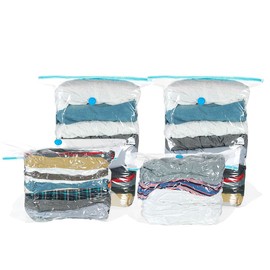 CrazyLynX Cube Vacuum Storage Bags (Jumbo 4 Pack) 100x80x38cm Reusable Space Saver Bags, Double Zip Seal for Duvets, Clothes, Blankets for Travel and Home