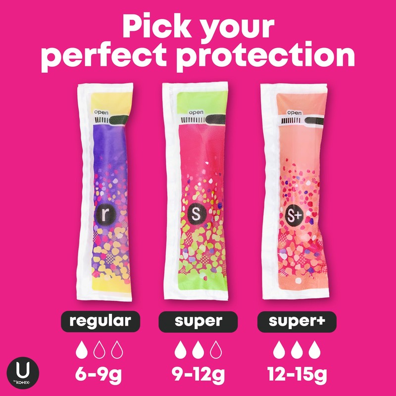 U by Kotex Click Compact Tampons, Super Absorbency, Unscented, 45