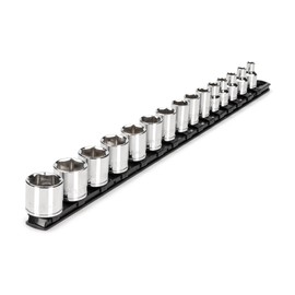 TEKTON 3/8 Inch Drive 6-Point Socket Set with Rail, 15-Piece (1/4-1 in.) | SHD91109