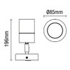 Zink ZN-26536-WHT-65 Leto Spot Light, IP65, White, tilt