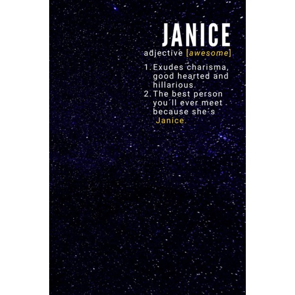 Janice Awesome Name: custom name Notebook | personalized gifts for