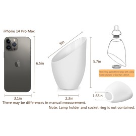 4 Pack Plastic Lampshade,5.7 inch High,4.1 inch Diameter,1.65 inch Fitter,Replacement Plastic Lamp Shade for LED Floor Lamp [White]