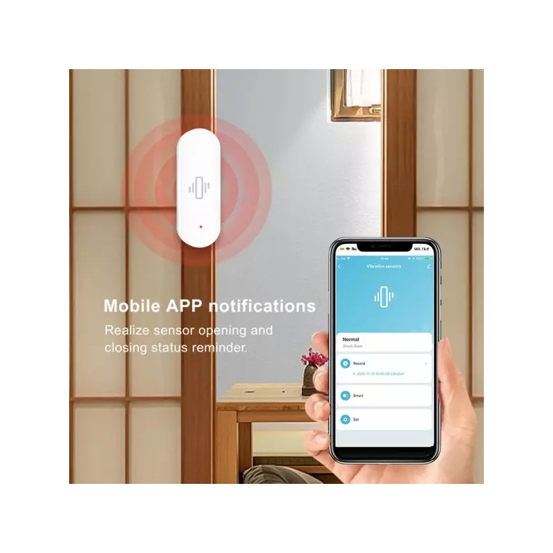 Alexa WiFi 진동 센서 앱 알림 기능이 있는 스마트 도어