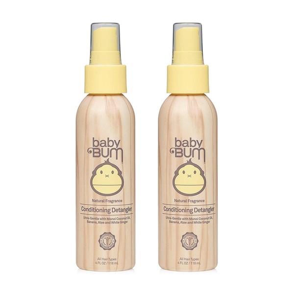 Baby Bum Conditioning Detangler Spray | Leave-In Conditioner Treatment with Soothing Coconut Oil| Natural Fragrance | Gluten Free and Vegan | 4 FL OZ | 2 Pack