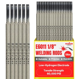 Nexium Tools 6011 Welding Rod 1/8 - Deep Penetration Welding Sticks Electrodes for All-Position Welding - Works on Rust, Paint & Dirty Surfaces - AC/DC+ Compatible - Low Spatter, Smooth Arc Start