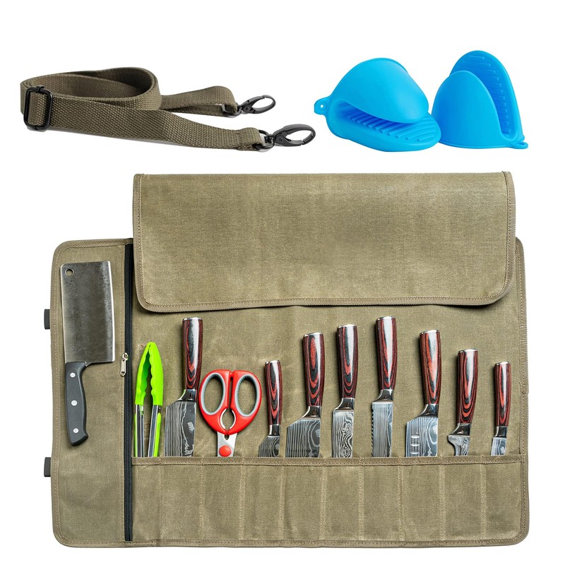 Baobab County Chef Knife Roll Bag – 12oz Water-Resistant Waxed