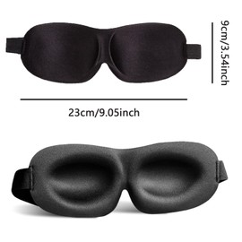 2 Stück 3D-Schlafmaske, Verdunkelungs Schlafmaske, 3D-konturierte Augenbinde, Schlafmasken Seite, 3D-Augenmaske, Augen Schlafmaske, für Männer Frauen, Reisen, Nickerchen, Schichtarbeit Usw (Schwarz, B