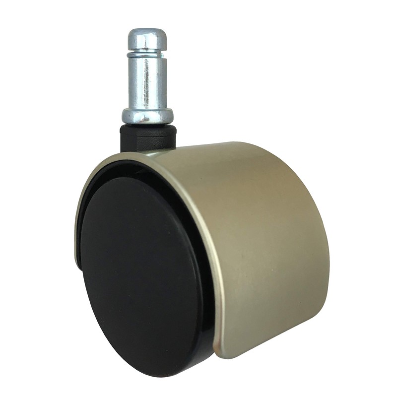 2" Antique Brushed Brass Hooded Replacement Office Chair Caster Wheels