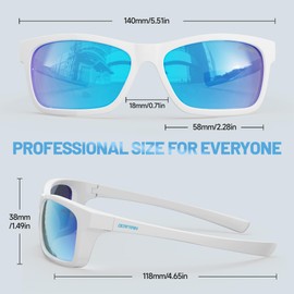 DEAFRAIN Kids Polarized Sports Sunglasses for Boys Girls Unbreakable Flexible Frame Youth Baseball Running Fishing Glasses for Age 5-14