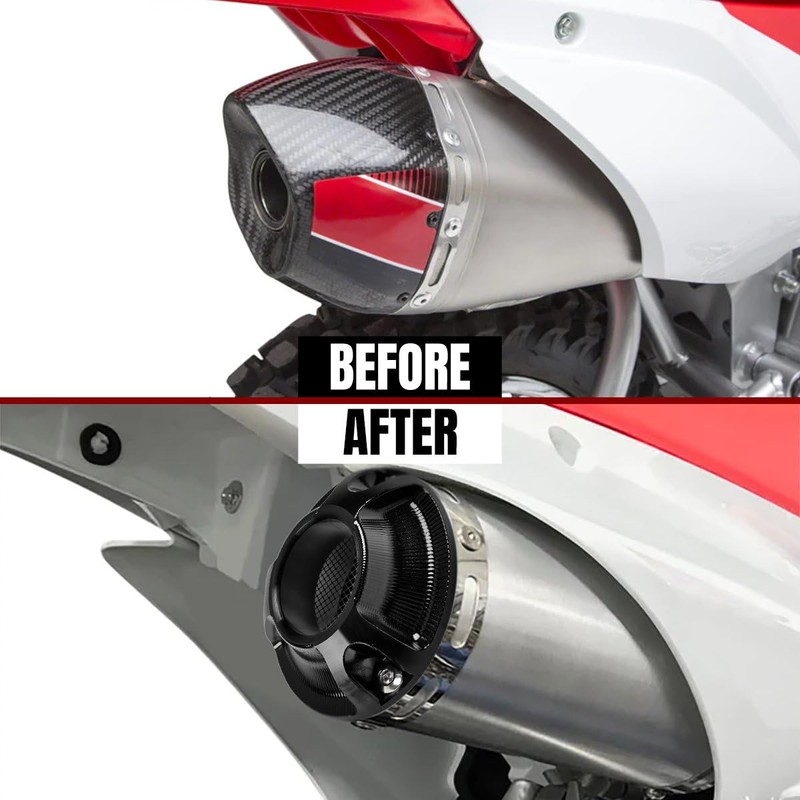 Canitu Exhaust Tip,Motorcycle Billet Aluminum Power Tip with Spark Arrestor