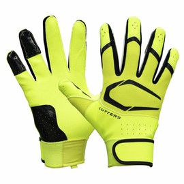 CUTTERS Batting Gloves B353 Prime Hero 3.0 Ambidextrous Baseball Softball M Flow Yellow x Black