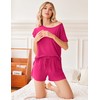 Ekouaer 2 Pack Pajamas Womens Short Sleeve Sleepwear Soft Crew