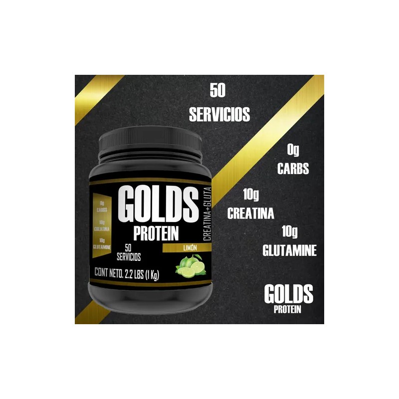 Creatina + Glutamina Suplemento Golds Protein 50serv En Polv