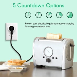 NineLeaf Remote Control Outlet Plug with Countdown Timer, Remote Switch Outlet, Remote Control Outlets, Remote Outlet,15A/1500W, Up to 500 ft Range, for Light, Fan, TV, Router,1 Remote 3Plugs