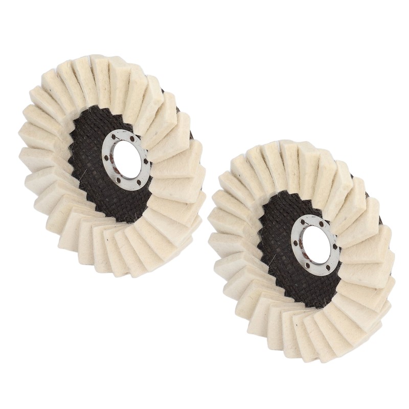 2Pcs 5in Grinding Disc Wave Shape Wool Felt Polishing Wheel