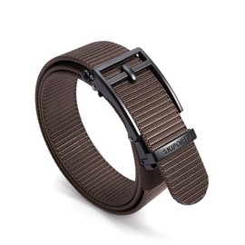 SKiporty Men's Ratchet Tactical Belt, Nylon Web Work Belts with Automatic Slide Buckle,Durable Adjustable Golf Belts