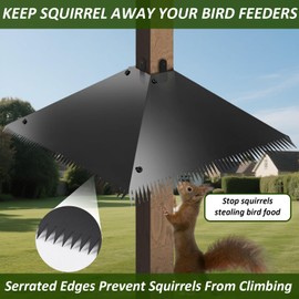 Yolispa Metal Squirrel Baffle, 17 Inch Squirrel Proof Baffles for 4x4 Post, Squirrels Guard for Wooden Pole with Spikes, Keep Raccoons Out of Birdhouses