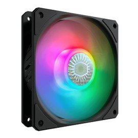 Cooler Master SickleFlow 120 V2 ARGB White Edition 3in1 Square Frame Fan, ARGB 3-Pin Customizable LEDs, Air Balance Curve Blade, Sealed Bearing, PWM Control for Computer Case & Liquid Radiator