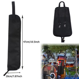 Waterproof drumstick bag, drum case, drum stick storage bag, drumstick portable handbag, drum stick case, with handle, for storage, hanging bag, drumstick, black