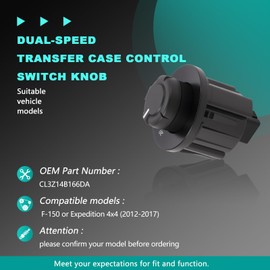 GNXFixt 4WD 2-Speed 4x4 Transfer Case Control Switch Knob for F-150 2012-2014 Expedition 2015-2017 Mark LT 2012-2014 Replaces CL3Z-14B166-DA, Rotary, Manual, Black