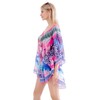 Belle Dame Women’s Digital Print Chiffon Batwing Caftan Poncho Tunic