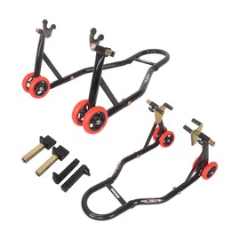 Porotmotor Motorcycle Stands Front Rear, 850lbs Front and Rear Combo Stand Lift with 4 Types of Adapters, Universal Motorcycle Paddock Stands Wheel Lift Stands for Parking, Maintenance, Cleaning