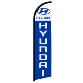 Unbranded Car Makes Windless Swooper Full Curve Flag Dealership Flags Car Brands - Hyundai