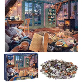 Ledeak 1000 Piece Jigsaw Puzzles for Adults, Impossible Adult Jigsaw Puzzle, Difficult Jigsaw Puzzles for Adults, Challenging Puzzles Educational Games, Home Decoration Puzzle (Warm Home)