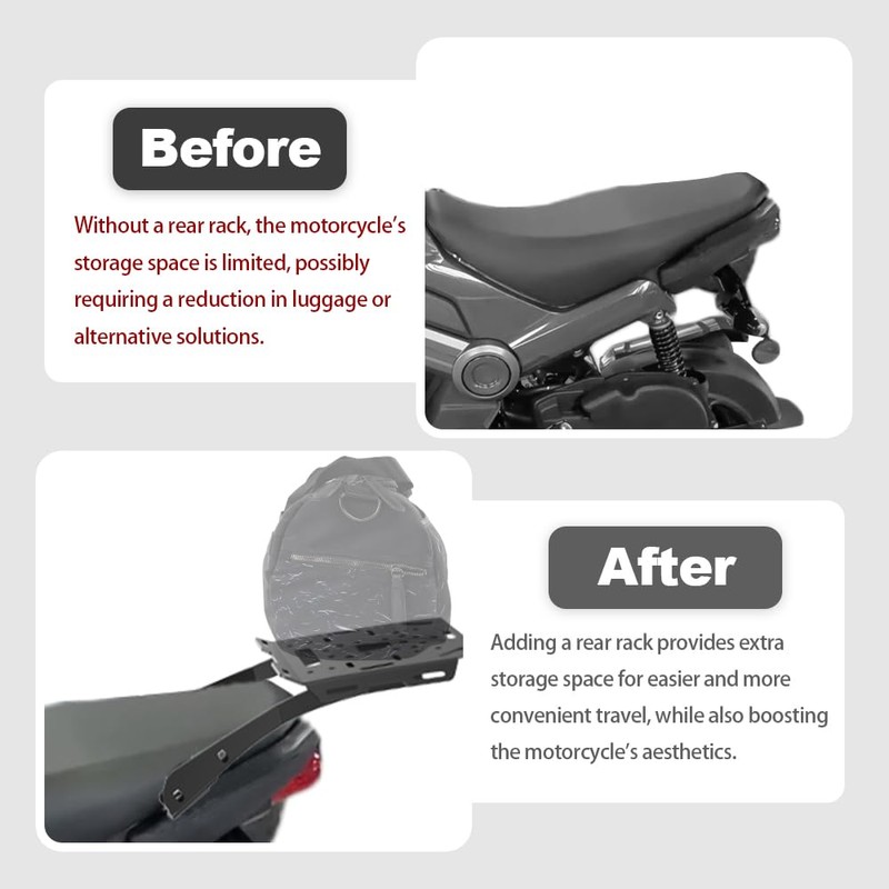 Xitomer Motorcycle Rear Luggage Rack Carrier Compatible with Navi 110