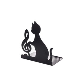 Bookends Metal Cat 1 Pair Book Holder Non-Slip Scratch-Resistant Book Stand Book Holder Geometric Magazine File Desk Book Folder Decorative Book Holder for Office Bookshelf Children's Room