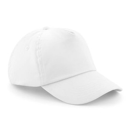HiFEN® Unisex Kids 5 Panel Pre-Curved Plain Adjustable Baseball Cap White