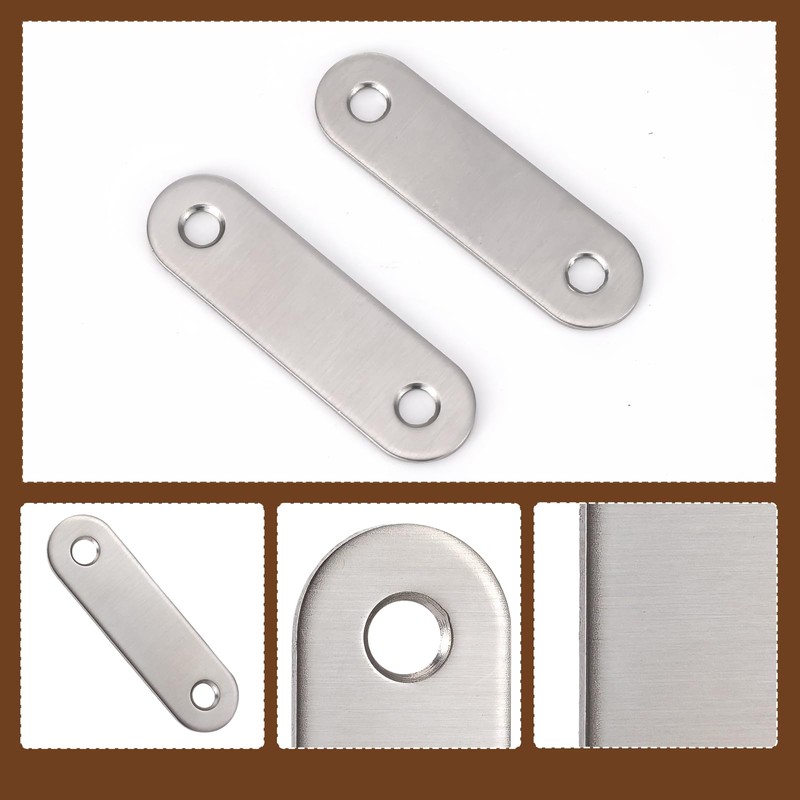 Pxyelec 2.2" 2 Hole Stainless Steel Flat Repair Plate 20pcs