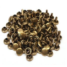 Mcoser 150 Sets Bronze Leather Rivets 10mm x 10mm Tubular Metal Studs Double Cap Rivet for DIY Leather Craft