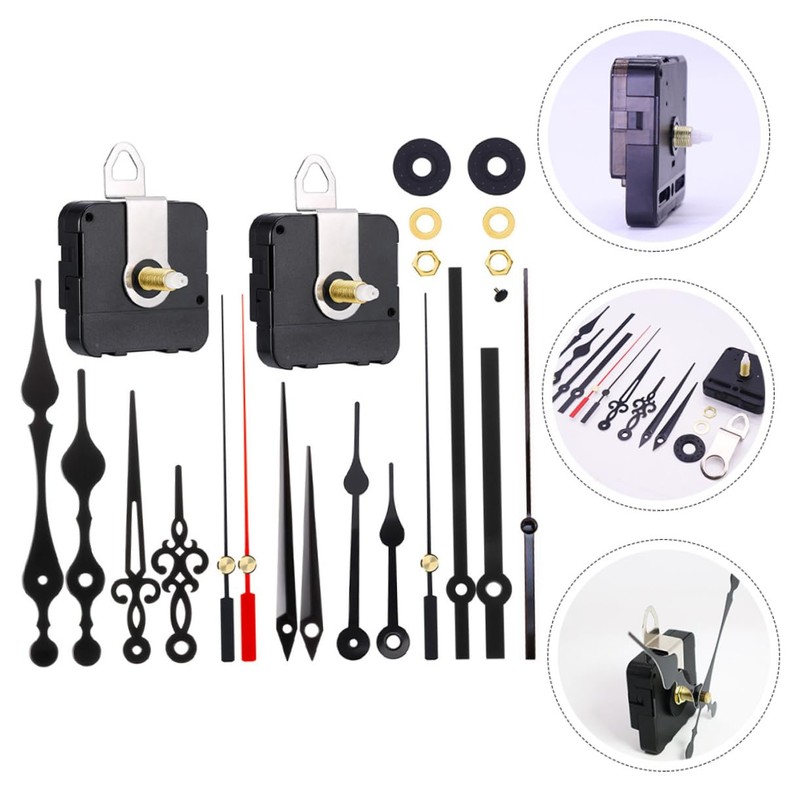 TEHAUX 2 Sets DIY Clock Movement Kit Quartz Clock Mechanisms