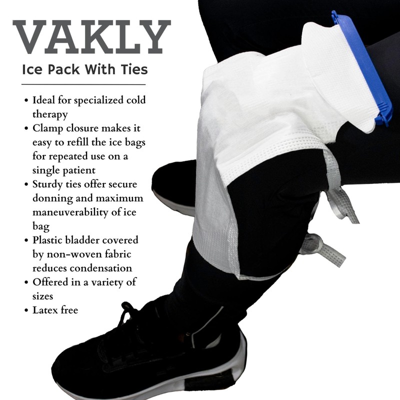 Vakly Refillable Ice Bags with Clamp Closure - Large, 6-1/2