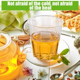 ASelected 50 PCS Plastic Cups 200ml Plastic Cups Reusable Party Cups Made of PS Material, Suitable for Drinks Parties Birthdays Weddings