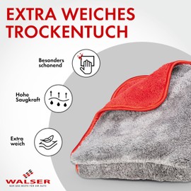 WALSER Microfibre Car Cloths, Premium Microfibre Cloth, Car Care, Car Cleaning Cloths, Anti-Fog Cloth, Microfibre Car Cloth for Streak-Free Cleaning, Cockpit Care Car Cloths 48 x 42 cm