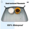 MEOWVELY Cat & Dog Food Mat, Waterproof, Semi-Enclosed, Easy to