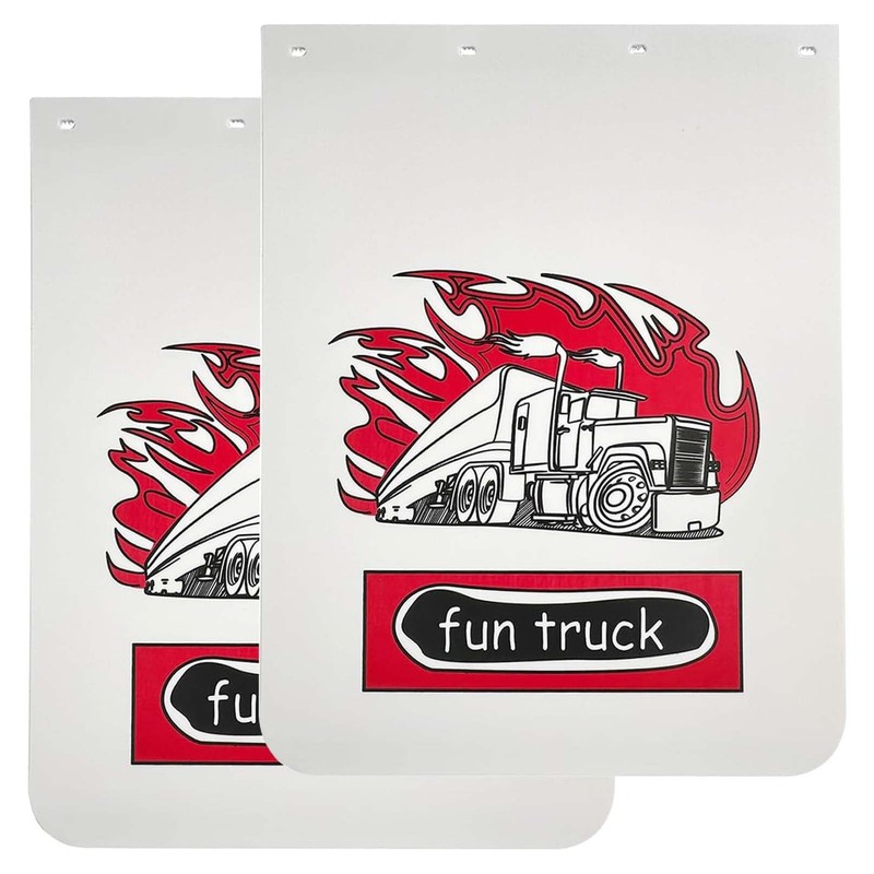 BST BSSP 2PCS Universal 24"x30" Mudflaps, White Straight Splash Guard