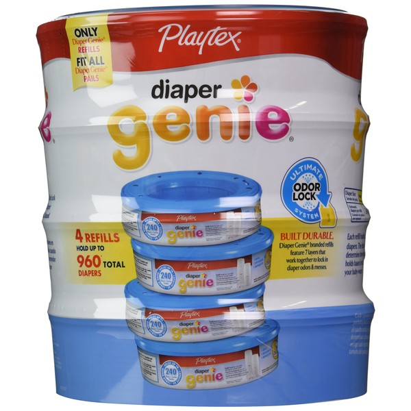 Playtex Diaper Genie Disposal System Refills, 240 Count (Pack of 4)