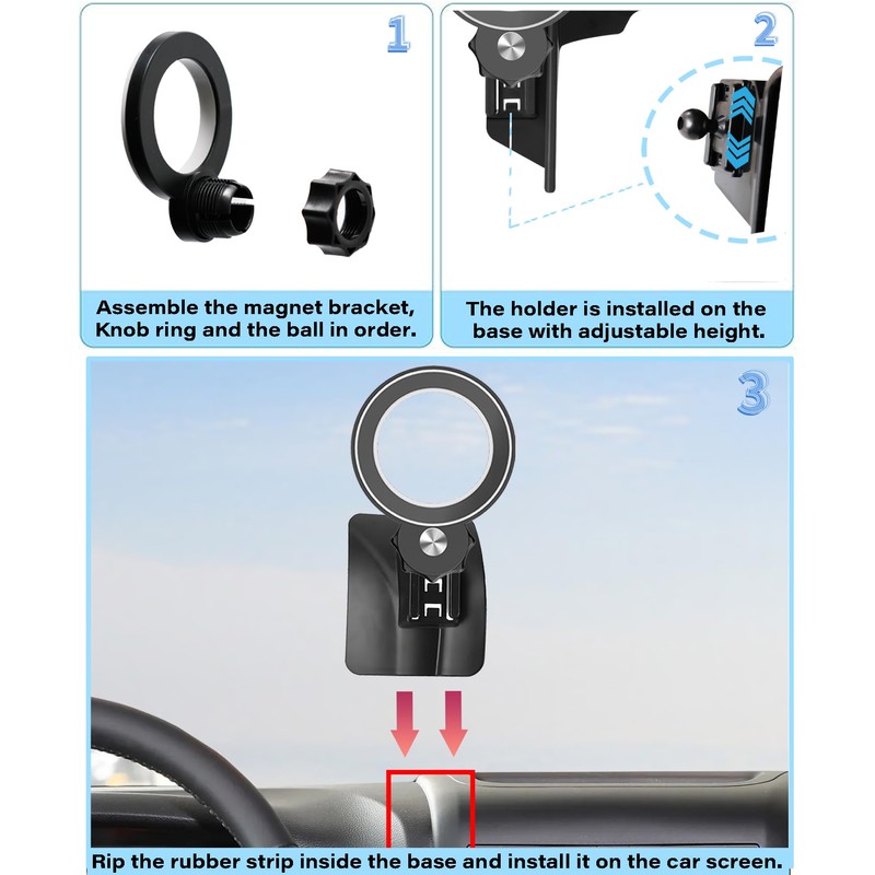 AbeeyGeomarn Magnetism Car Phone Holder for 2011-2017 Jeep Wrangler JK