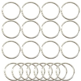 Yosawo 20 Pack Book Binder Rings Metal Loose Leaf Binder Rings for Flash Cards, Index Cards and Loose Paper, Key Rings（25mm）