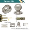 Probrico (2 Pack) Keyed Alike Door Knobs Combo Pack, Brushed