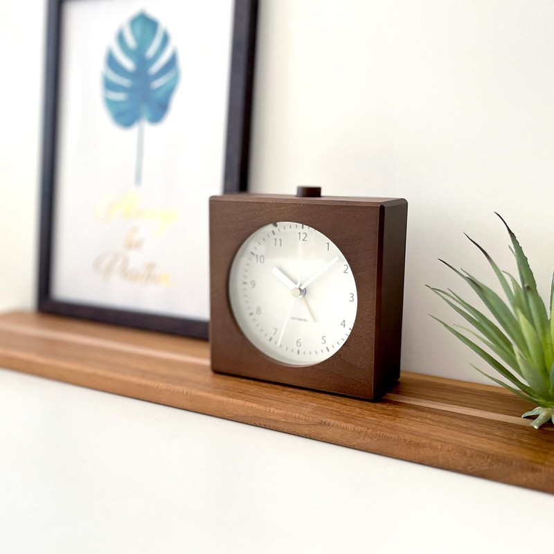 KATOMOKU Alarm Clock 5 Brown km-78BR Wooden 11.2 x 11.8