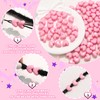 VENOFEN 90PCS Light Pink Heart Beads for Braids Hair Jewelry